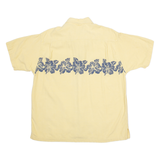 KHAKIS Mens Hawaiian Shirt Yellow Floral M