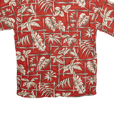 ST JOHN'S BAY Mens Hawaiian Shirt Red Floral M