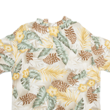 ISLAND SHORES Mens Hawaiian Shirt Beige Floral XL