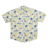 NATURAL ISSUE Mens Hawaiian Shirt Blue Crazy Pattern M