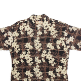 CARIBBEAN BLUES Mens Hawaiian Shirt Black Floral L