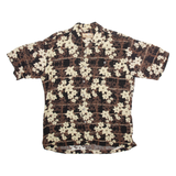 CARIBBEAN BLUES Mens Hawaiian Shirt Black Floral L