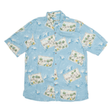 BATIK BAY Mens Hawaiian Shirt Blue Crazy Pattern M