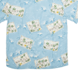 BATIK BAY Mens Hawaiian Shirt Blue Crazy Pattern M