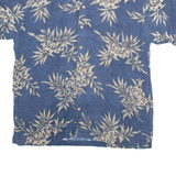 CHEROKEE Mens Hawaiian Shirt Blue Floral L