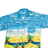 OCI TROPICAL Mens Hawaiian Shirt Blue Crazy Pattern M