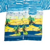 OCI TROPICAL Mens Hawaiian Shirt Blue Crazy Pattern M