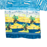 OCI TROPICAL Mens Hawaiian Shirt Blue Crazy Pattern M