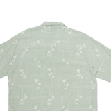 BANANA CABANA Mens Hawaiian Shirt Grey Silk Crazy Pattern XL