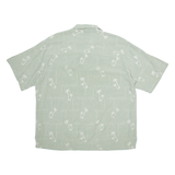 BANANA CABANA Mens Hawaiian Shirt Grey Silk Crazy Pattern XL