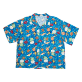 TOUCAN DANCE Mens Shirt Blue Crazy Pattern 2XL