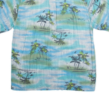 M.E SPORT Mens Hawaiian Shirt Blue Crazy Pattern XL