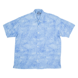 NAUTICA Mens Hawaiian Shirt Blue Crazy Pattern XL