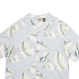 AXIST Mens Hawaiian Shirt Grey Silk Floral XL