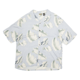 AXIST Mens Hawaiian Shirt Grey Silk Floral XL