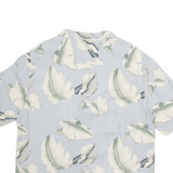 AXIST Mens Hawaiian Shirt Grey Silk Floral XL