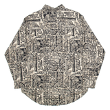 ROUNDTREE & YORKE Mens Shirt Black Crazy Pattern Long Sleeve M