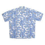 TE MANA Mens Shirt Blue Crazy Pattern L