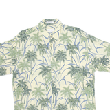 PIERRE CARDIN Mens Hawaiian Shirt Green Crazy Pattern L