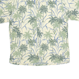 PIERRE CARDIN Mens Hawaiian Shirt Green Crazy Pattern L