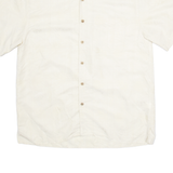 JOS. A. BANK Mens Hawaiian Shirt Cream Crazy Pattern L