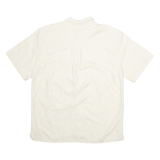 JOS. A. BANK Mens Hawaiian Shirt Cream Crazy Pattern L