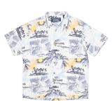 NEWPORT BLUE Corona Extra Mens Shirt White Crazy Pattern M
