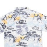 NEWPORT BLUE Corona Extra Mens Shirt White Crazy Pattern M