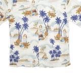 CAMPIA MODA Mens Hawaiian Shirt Cream Crazy Pattern L