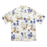 CAMPIA MODA Mens Hawaiian Shirt Cream Crazy Pattern L
