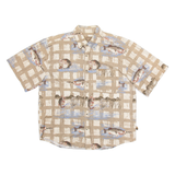 OUTDOOR LIFE Mens Shirt Brown Crazy Pattern L