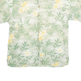 SUMMA Mens Hawaiian Shirt Green Floral L