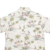 BATIK BAY Mens Hawaiian Shirt White Crazy Pattern L