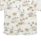 BATIK BAY Mens Hawaiian Shirt White Crazy Pattern L