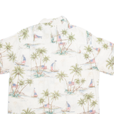 BATIK BAY Mens Hawaiian Shirt White Crazy Pattern L