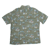BATIK BAY Mens Hawaiian Shirt Green Crazy Pattern XL