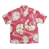 UNIONBAY Mens Hawaiian Shirt Red Crazy Pattern L