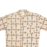 M.E SPORT Mens Hawaiian Shirt Beige Crazy Pattern XL