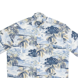 NATURAL ISSUE Mens Hawaiian Shirt Blue Crazy Pattern S