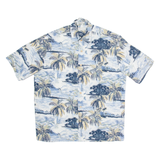 NATURAL ISSUE Mens Hawaiian Shirt Blue Crazy Pattern S