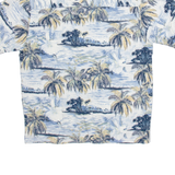 NATURAL ISSUE Mens Hawaiian Shirt Blue Crazy Pattern S