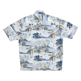 NATURAL ISSUE Mens Hawaiian Shirt Blue Crazy Pattern S