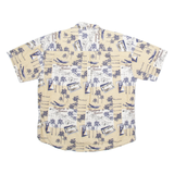 NATURAL ISSUE Mens Hawaiian Shirt Beige Crazy Pattern 2XL