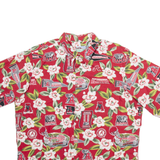 REYN SPOONER Mens Hawaiian Shirt Red Crazy Pattern XL