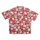 REYN SPOONER Mens Hawaiian Shirt Red Crazy Pattern XL