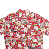 REYN SPOONER Mens Hawaiian Shirt Red Crazy Pattern XL