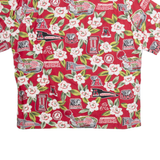 REYN SPOONER Mens Hawaiian Shirt Red Crazy Pattern XL