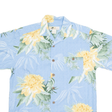 JOE MARLIN Mens Hawaiian Shirt Blue Floral M