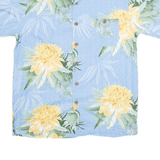 JOE MARLIN Mens Hawaiian Shirt Blue Floral M