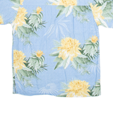 JOE MARLIN Mens Hawaiian Shirt Blue Floral M